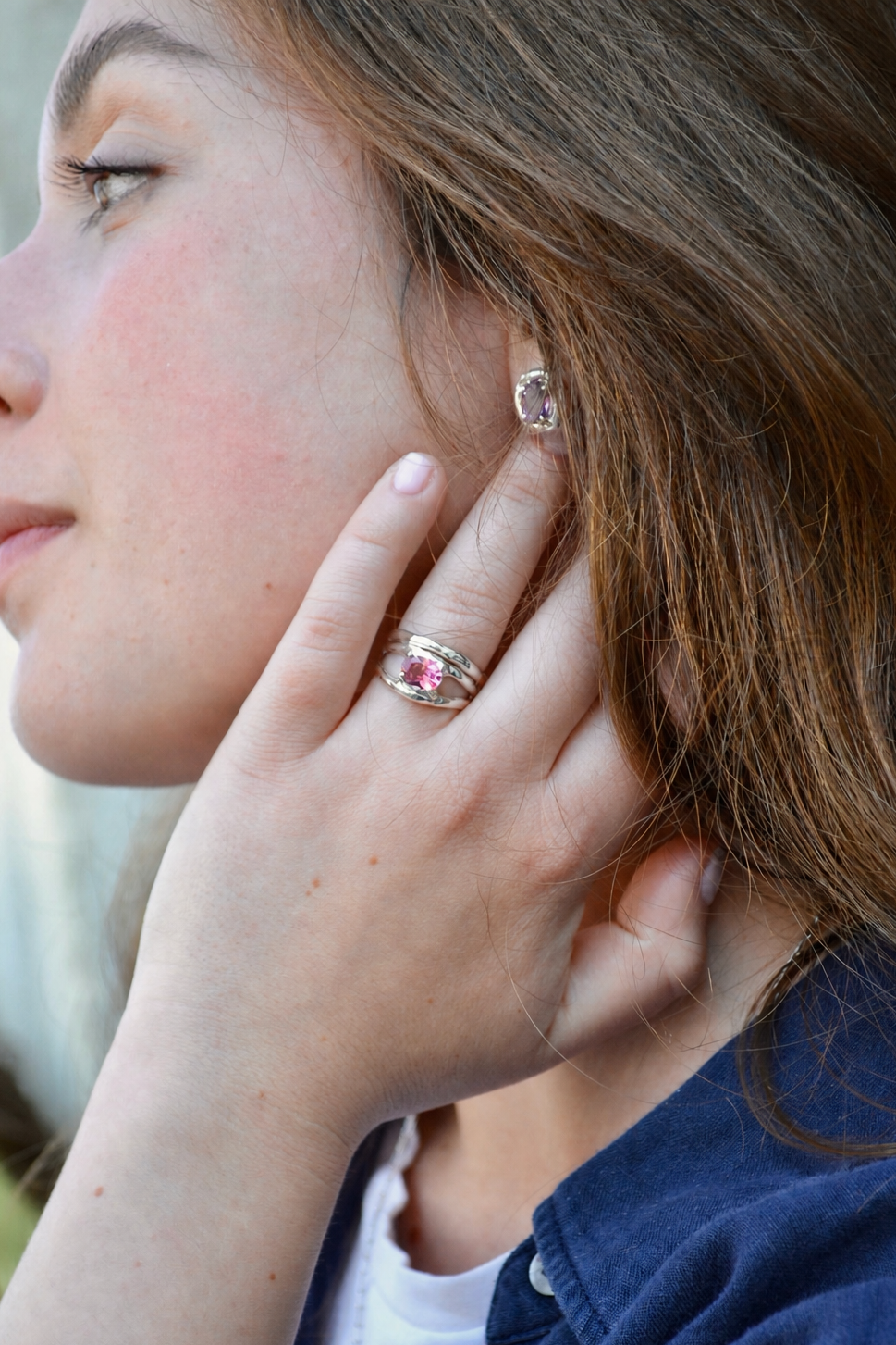 Anello Ophira con pietre naturali