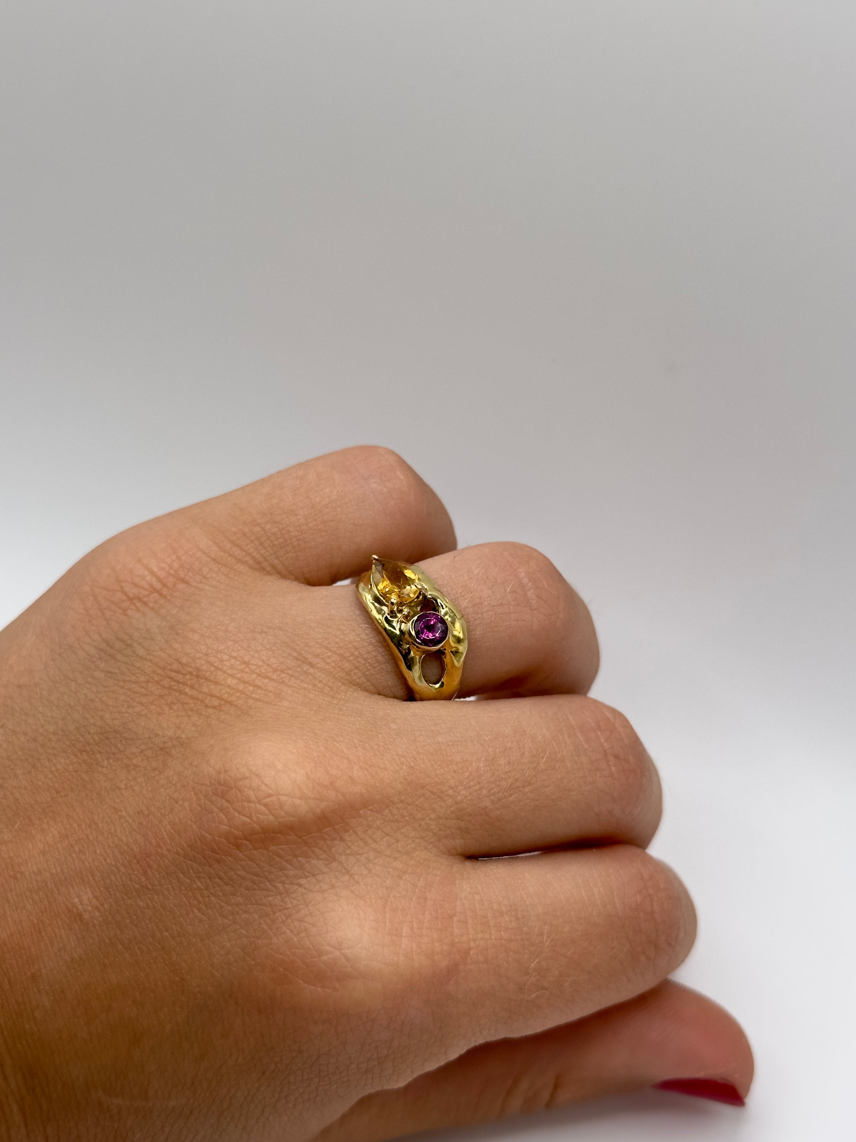 Anello Double con pietre naturali