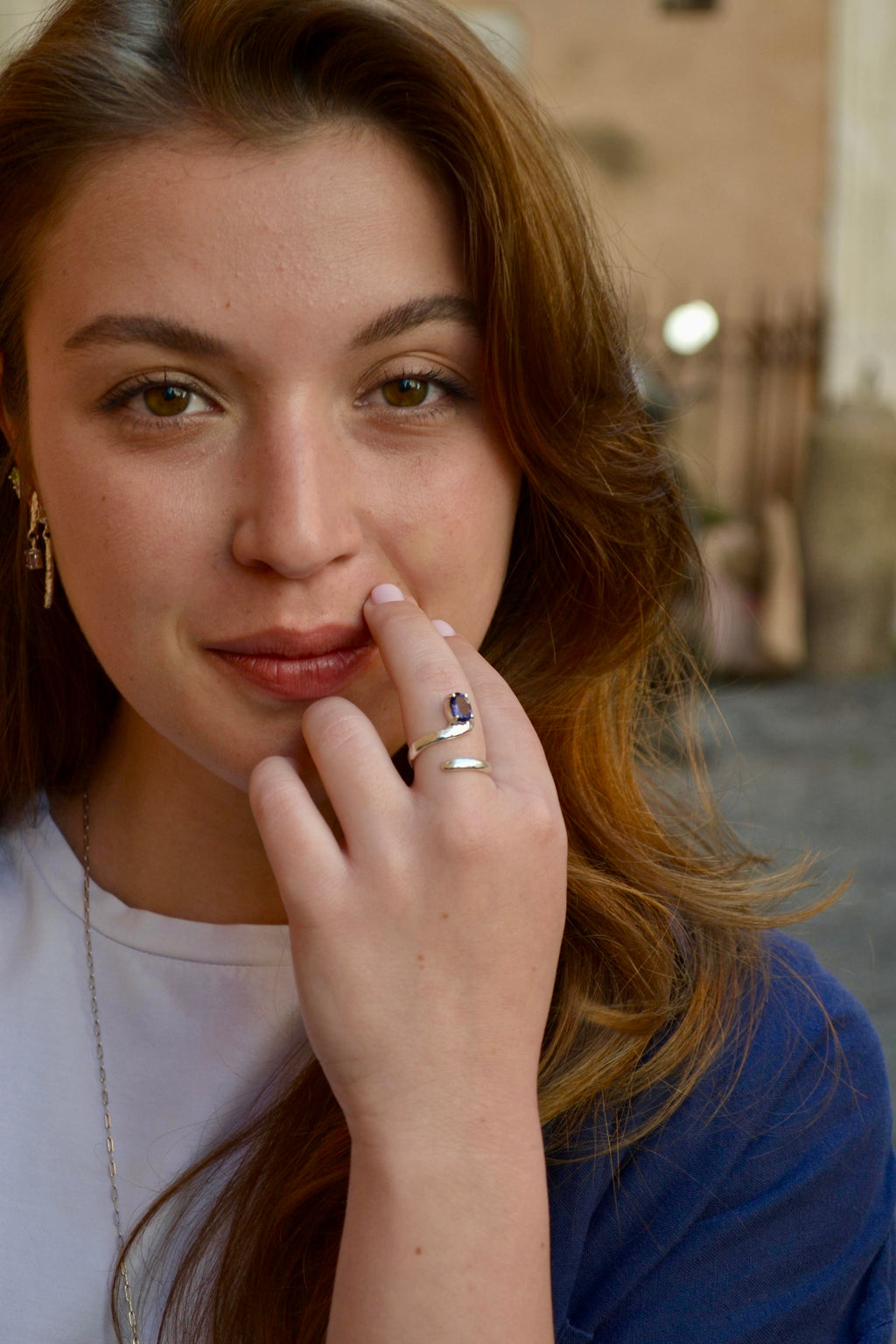 Anello Flow con pietra naturale