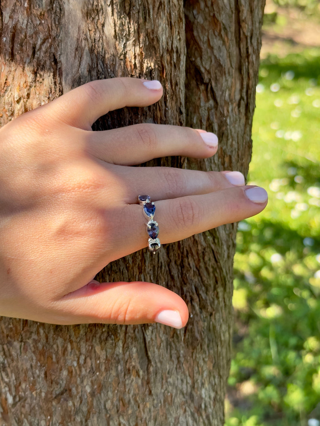 Anello Rivière con pietre naturali