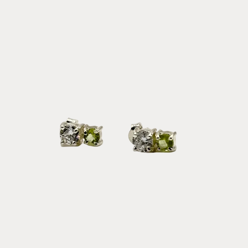 Orecchini Peridoto e Zircone bianco