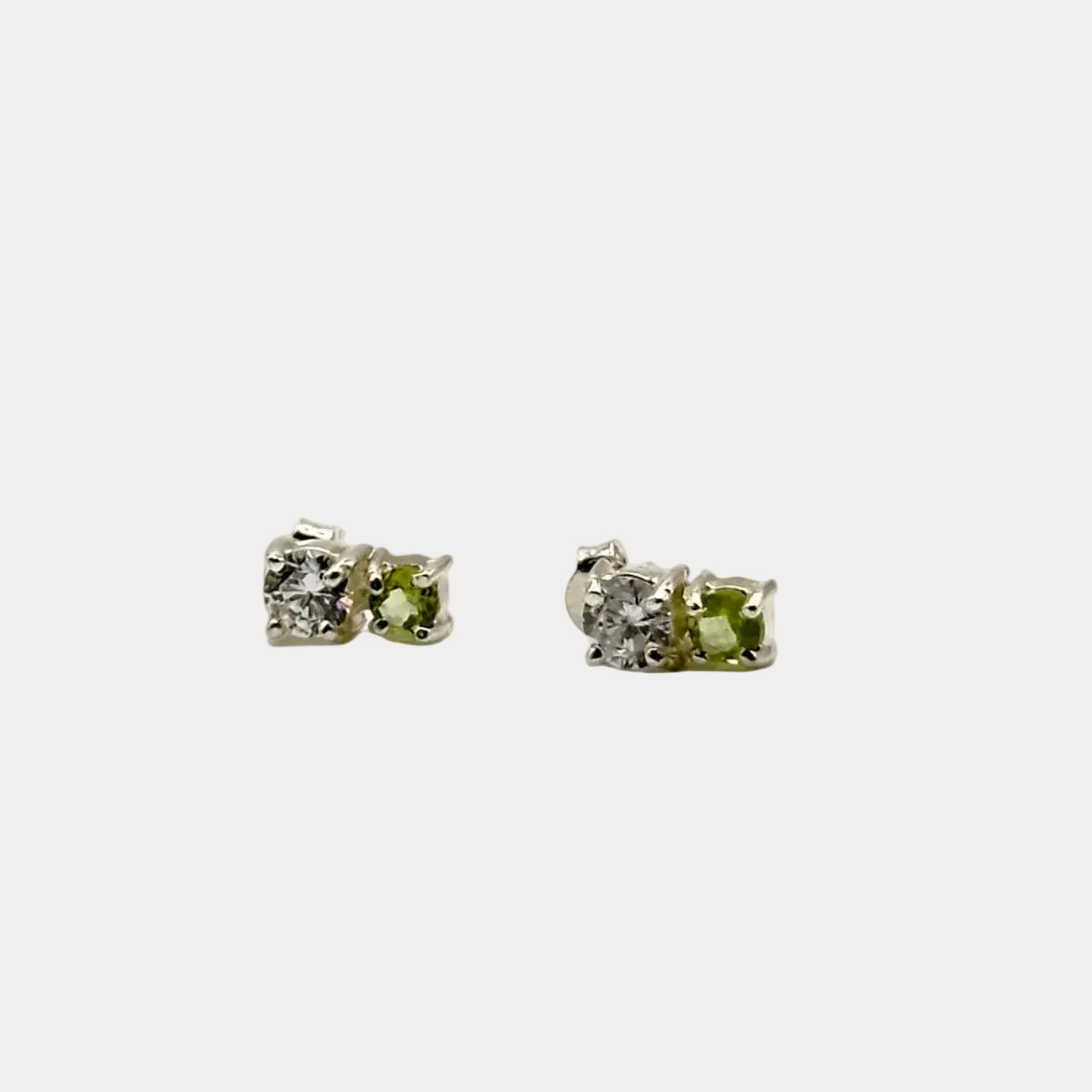 Orecchini Peridoto e Zircone bianco