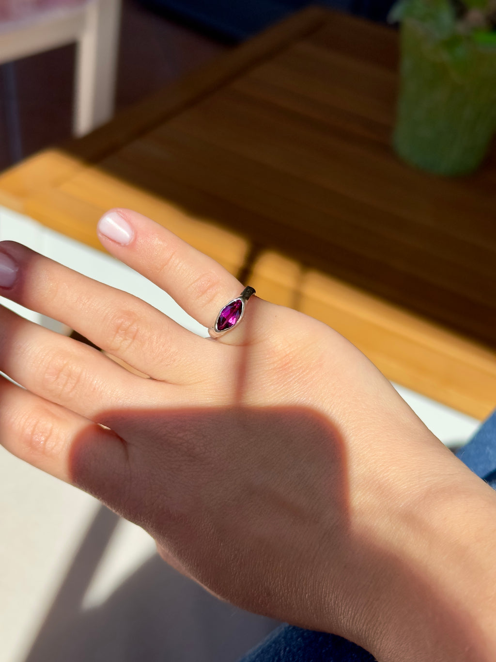 Anello Luna con pietra naturale