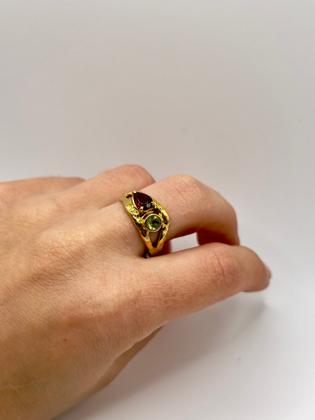 Anello Double con pietre naturali