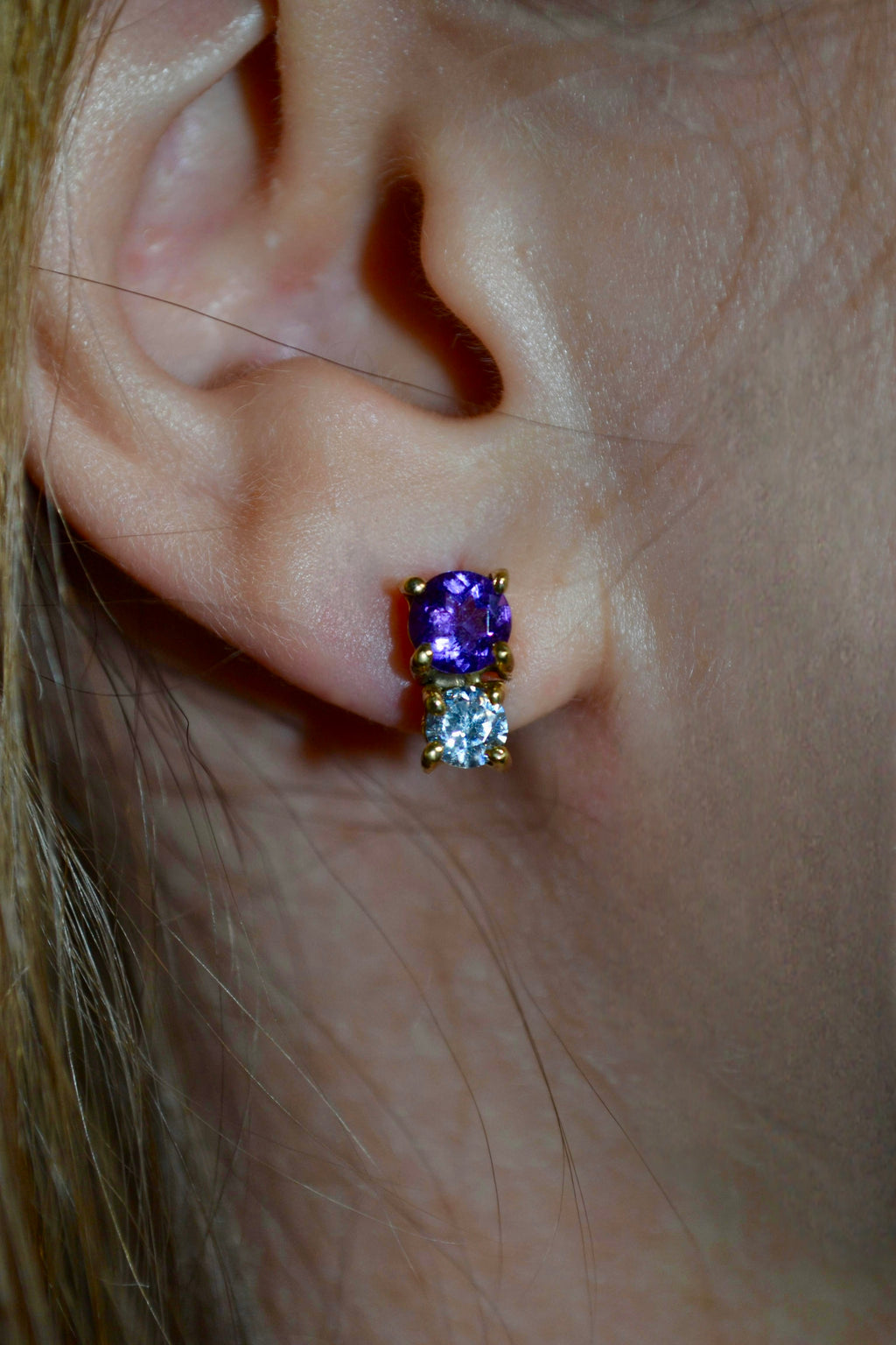 Orecchini Ametista e Zircone bianco