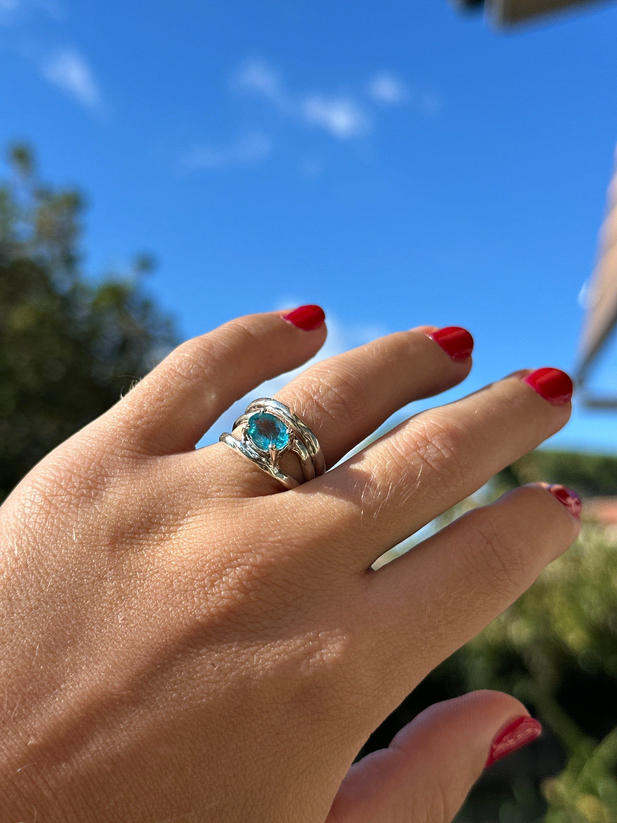 Anello Ophira con pietra naturale